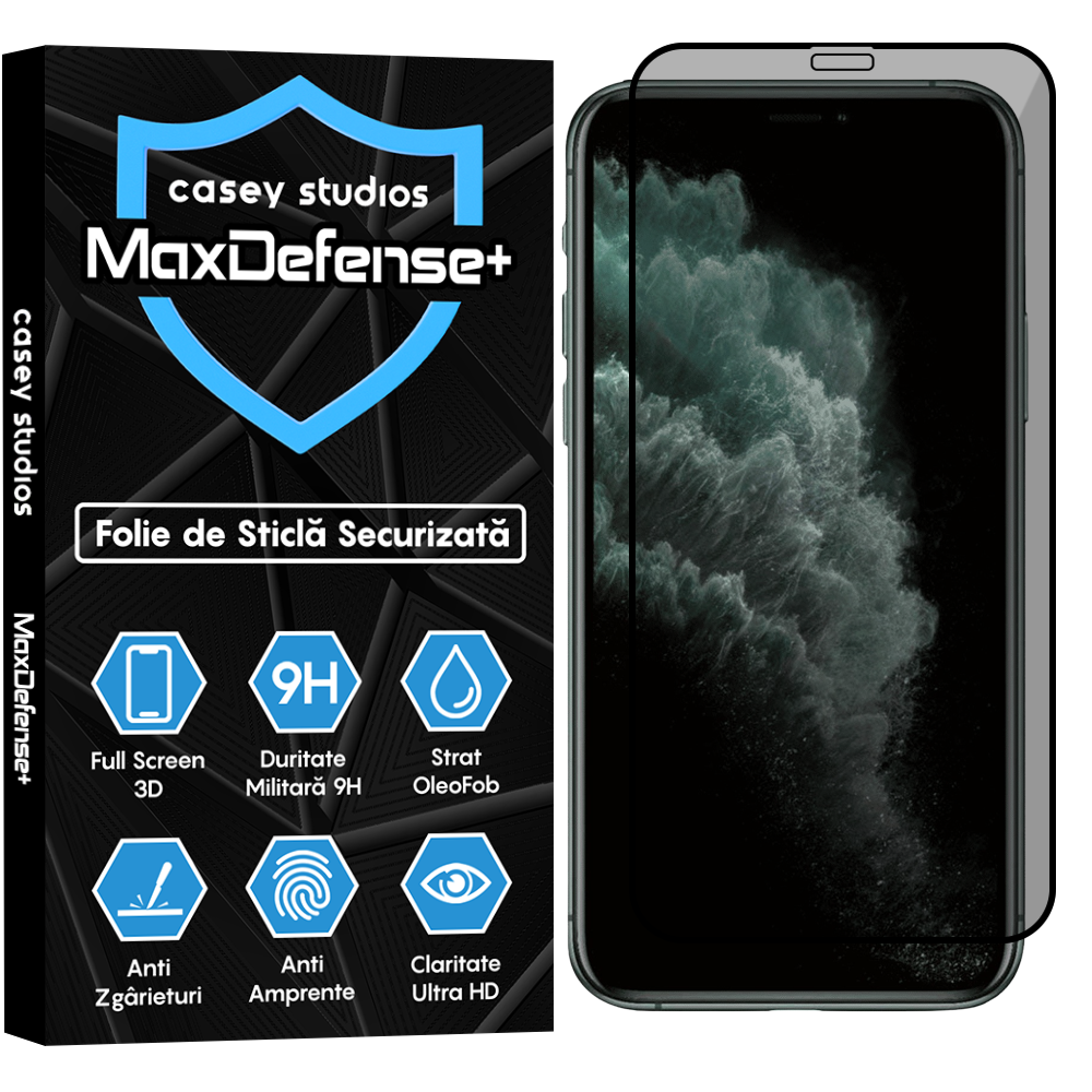 Folie Sticla MaxDefense+ - iPhone 11 Pro - Privacy
