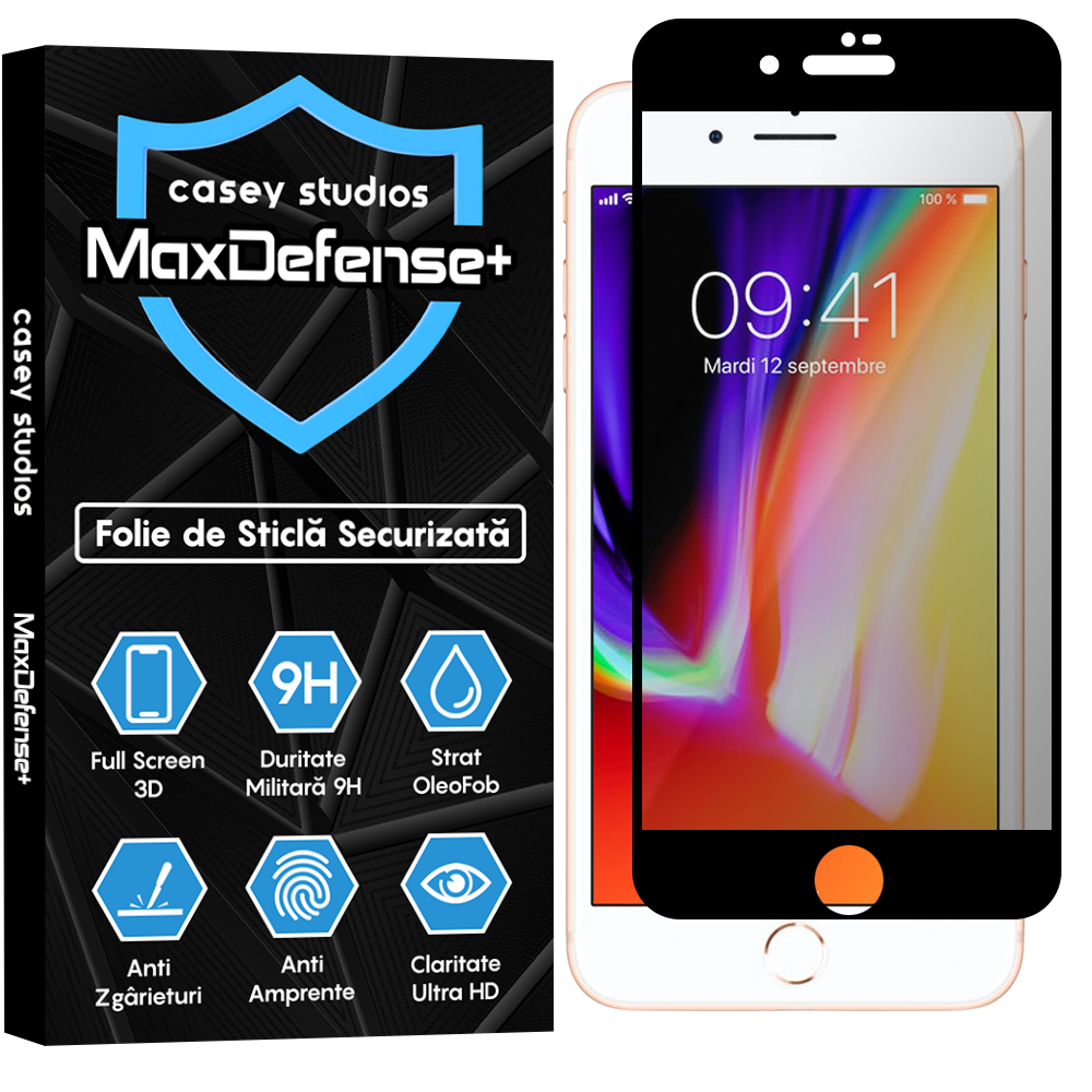 Folie Sticla MaxDefense+ - iPhone 7/8 - Privacy