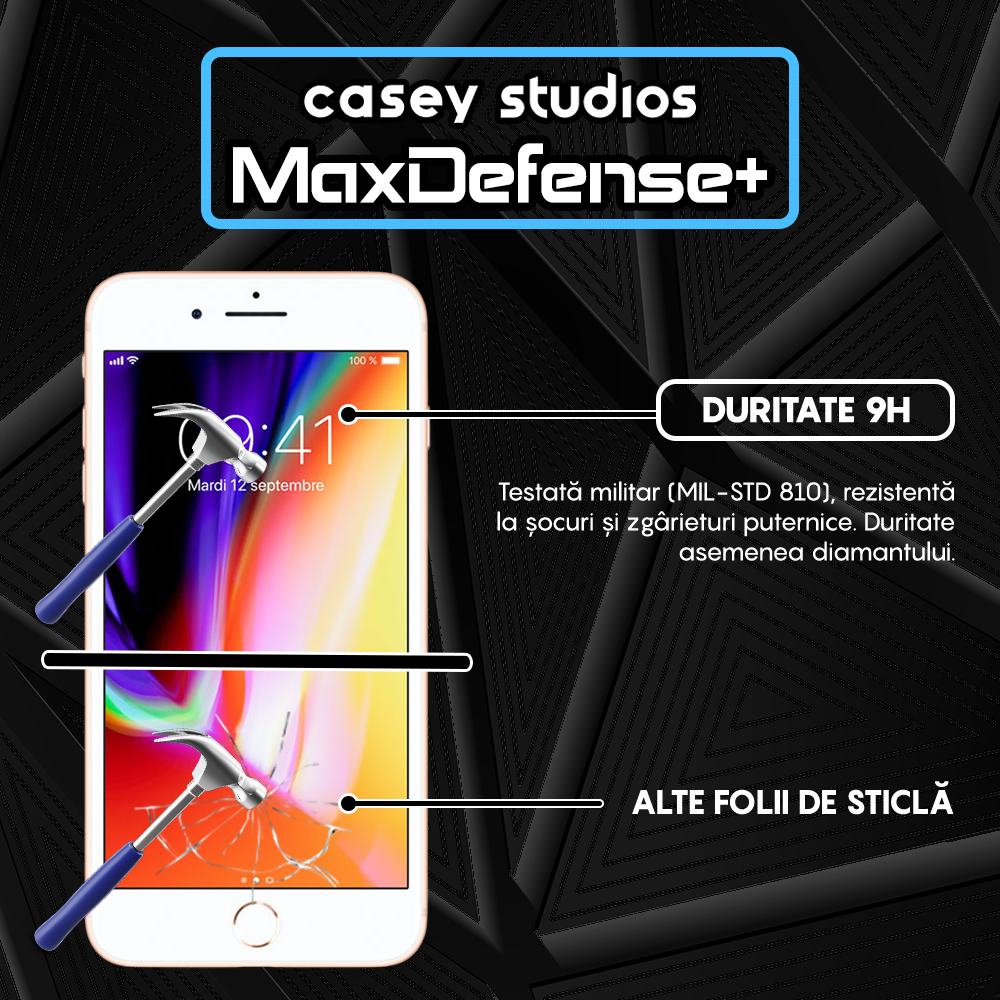 Folie Sticla MaxDefense+ - iPhone 7 Plus/8 Plus - Privacy