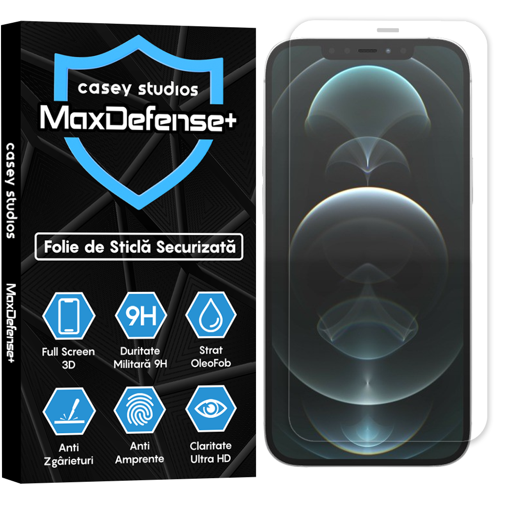 Folie Sticla MaxDefense+ - iPhone 12 Pro Max - Clear