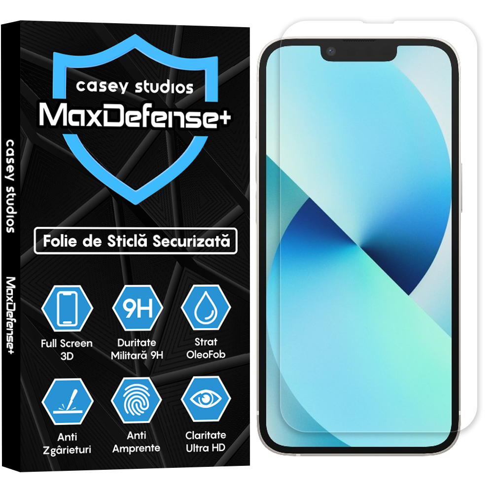 Folie Sticla MaxDefense+ - iPhone 13 Mini - Clear