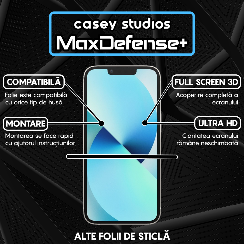 Folie Sticla MaxDefense+ - iPhone 13 Mini - Clear