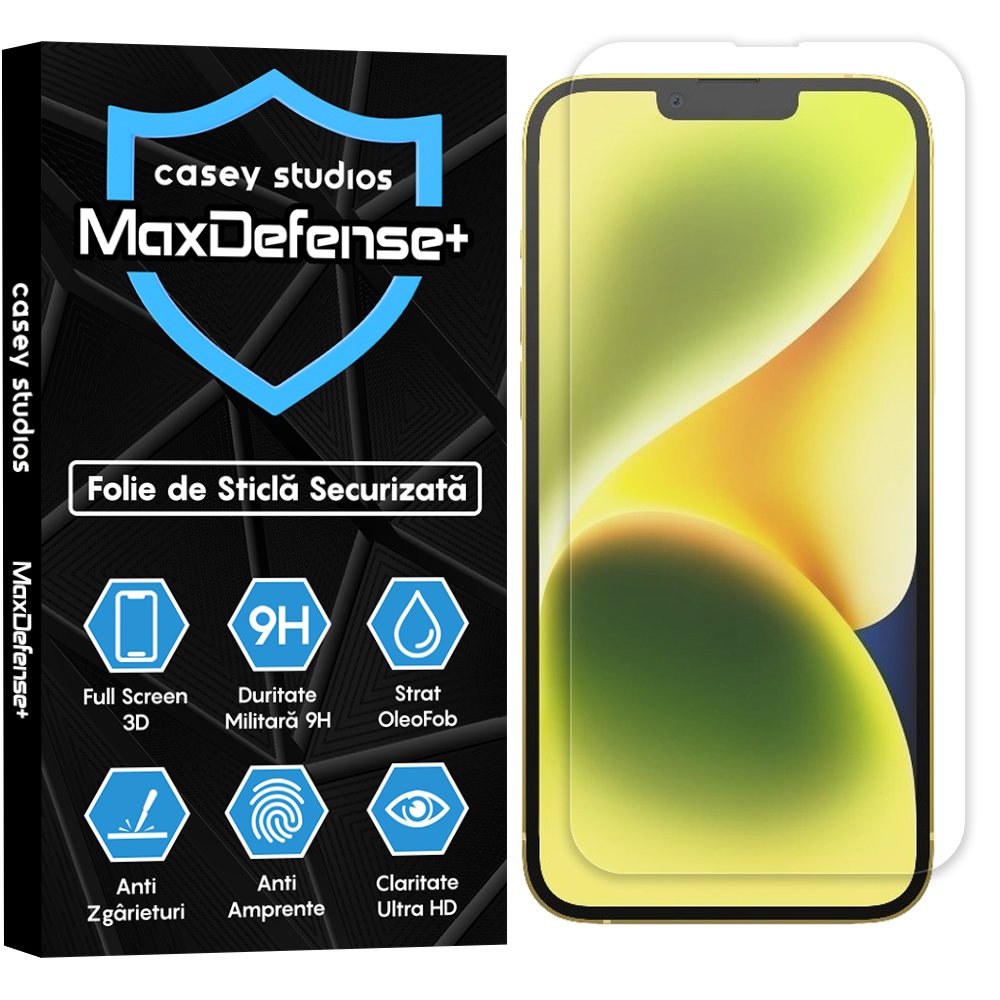 Folie Sticla MaxDefense+ - iPhone 14 Plus - Clear