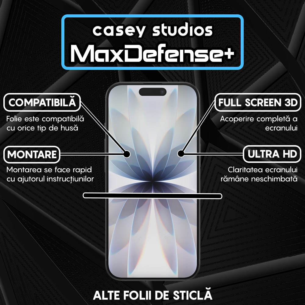 Folie Sticla MaxDefense+ - iPhone 17 - Clear