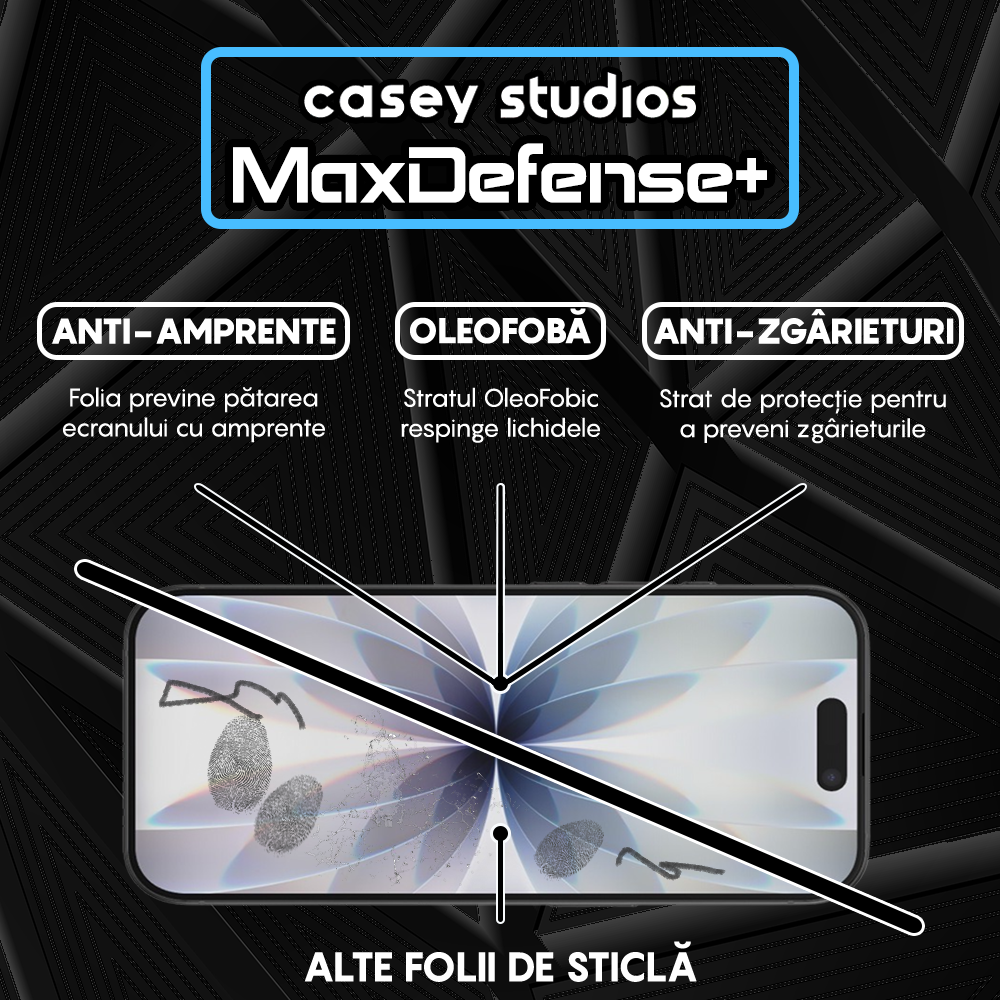 Folie Sticla MaxDefense+ - iPhone 17 - Clear