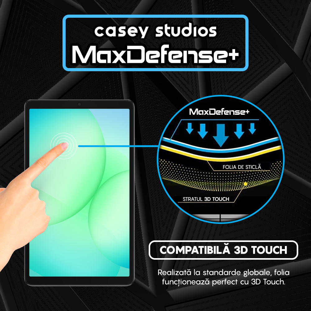 Folie Sticla MaxDefense+ - Samsung Galaxy Tab A11 LTE - Clear