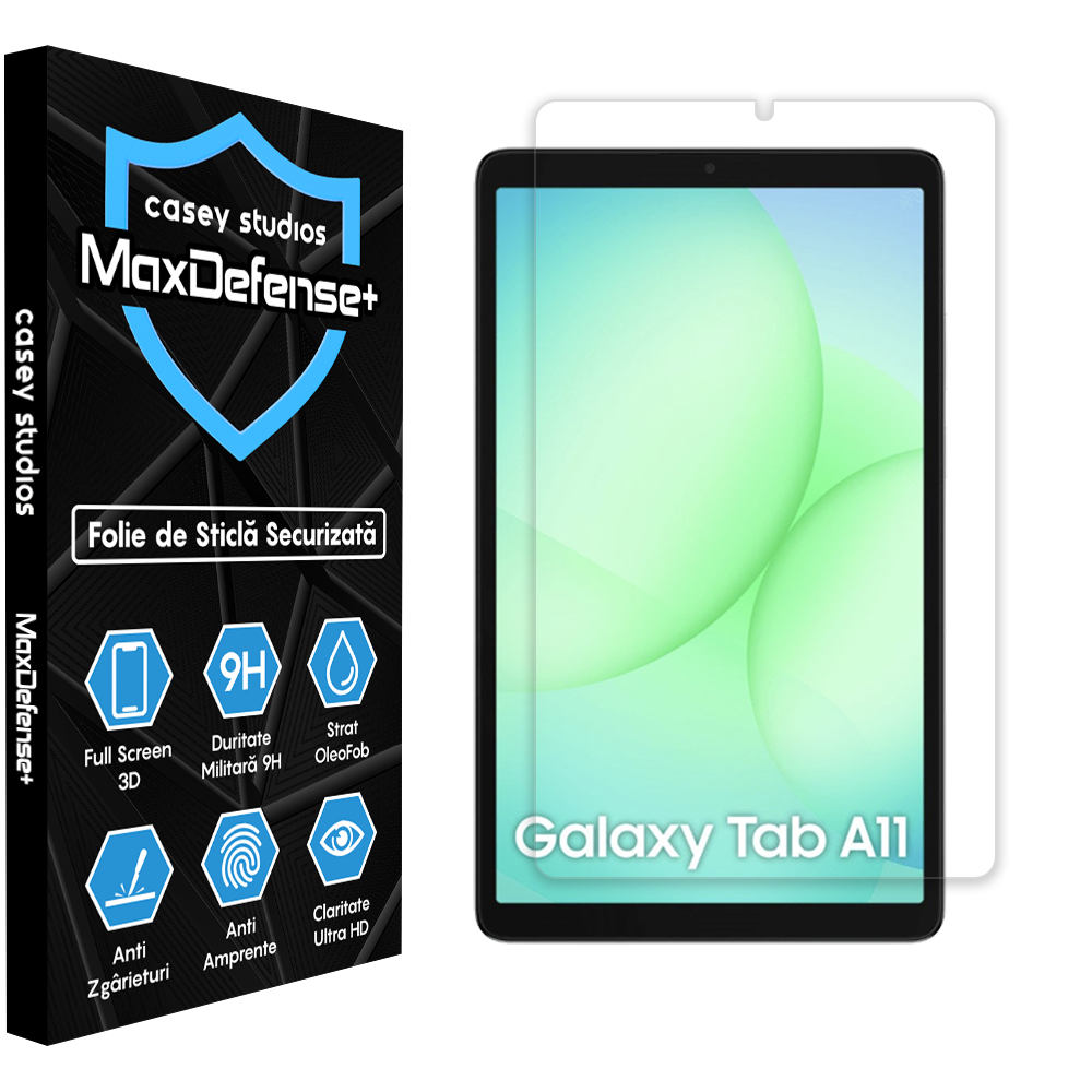 Folie Sticla MaxDefense+ - Samsung Galaxy Tab A11 - Clear