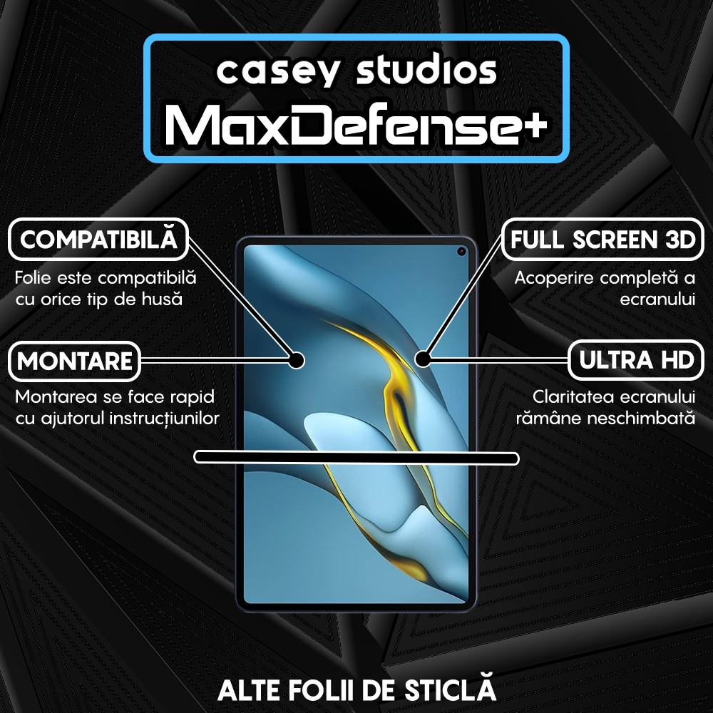 Folie Sticla MaxDefense+ - Huawei MatePad Pro 10.8 2019/10.8 5G 2019/10.8 2021 - Clear