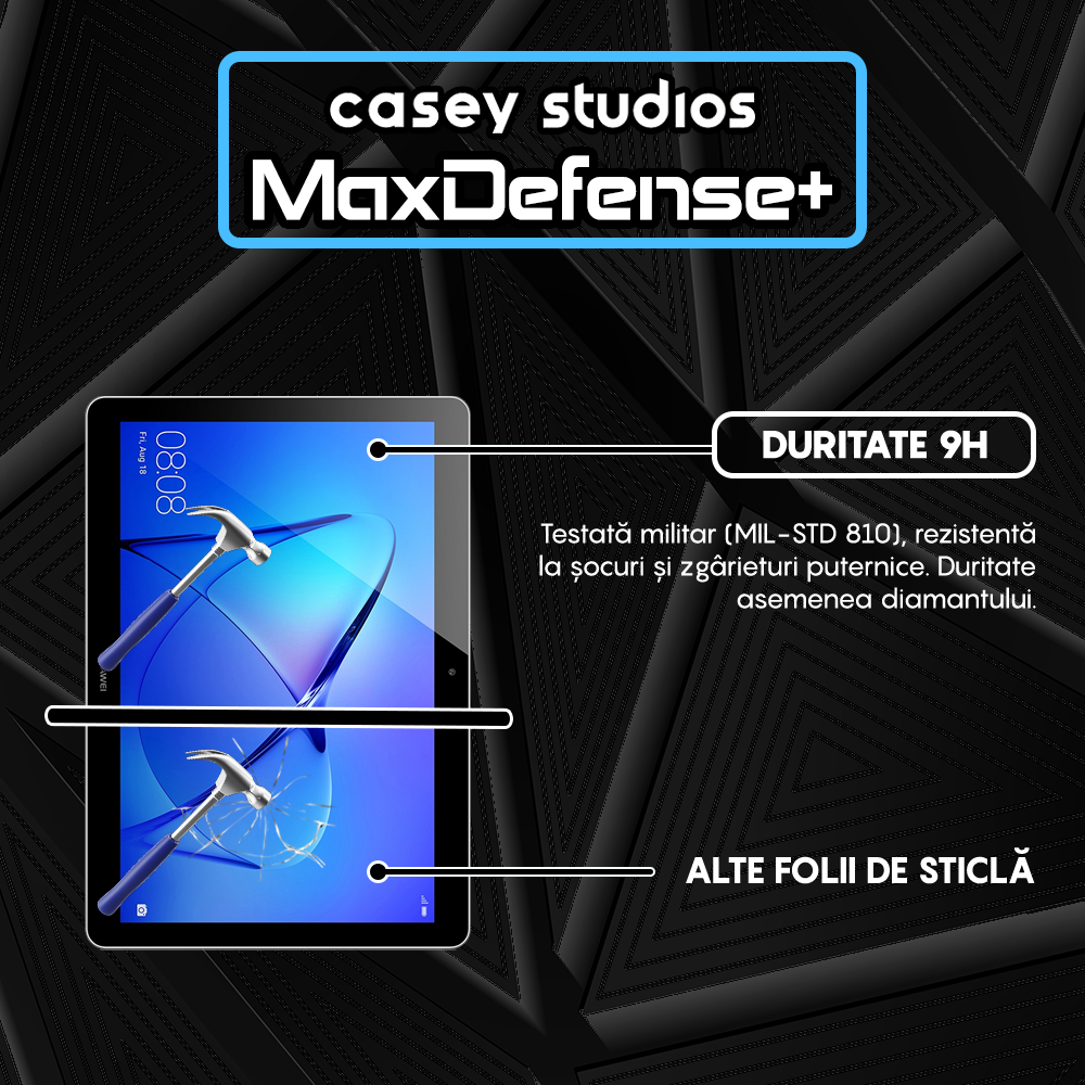Folie Sticla MaxDefense+ - Huawei Mediapad T3 10" - Clear