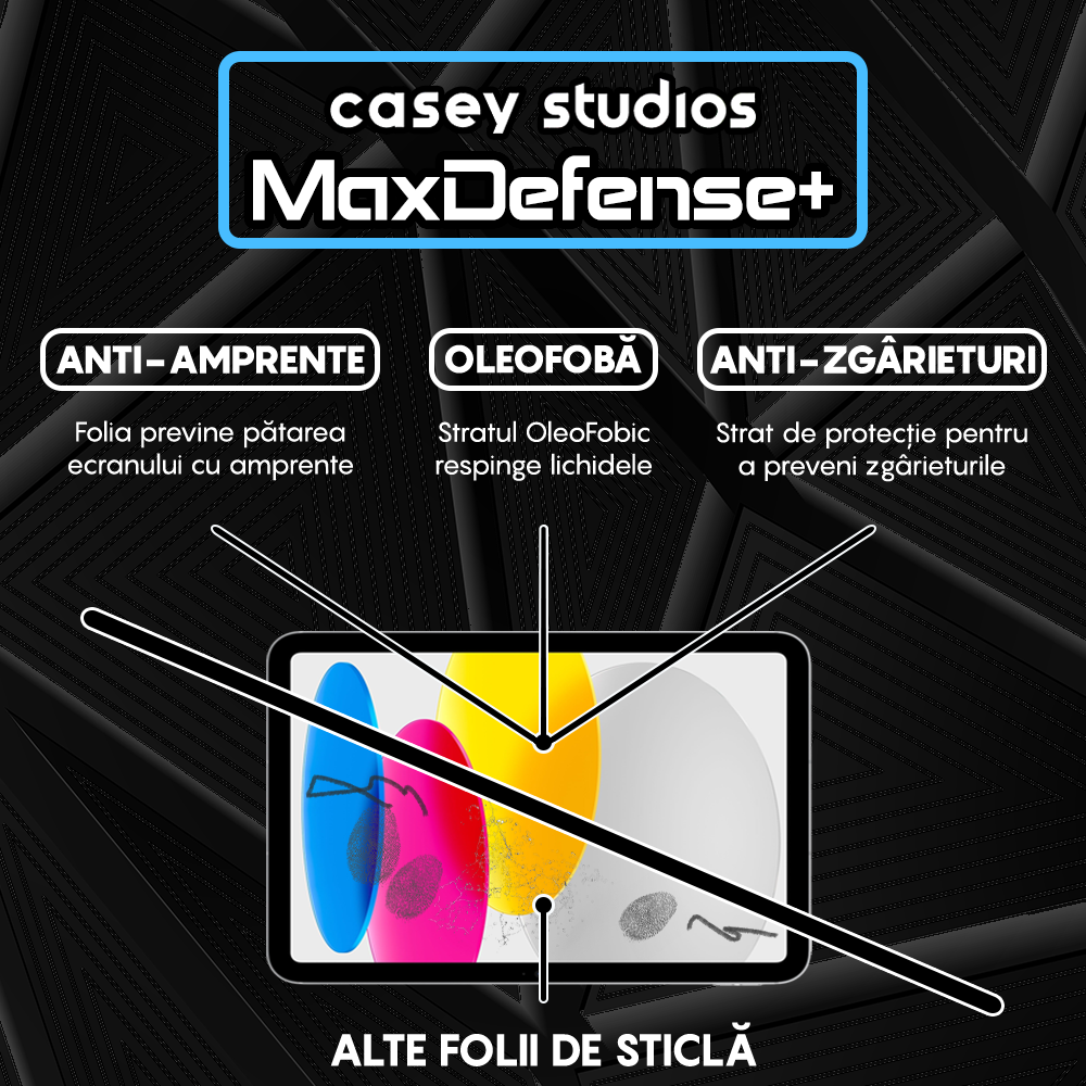 Folie Sticla MaxDefense+ - iPad 10 10.9" - Clear