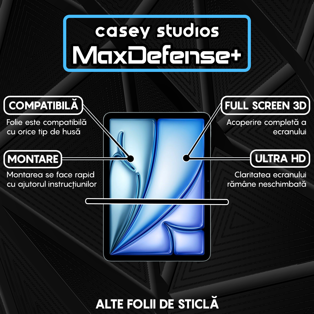 Folie Sticla MaxDefense+ - iPad Air 11 2024 - Clear