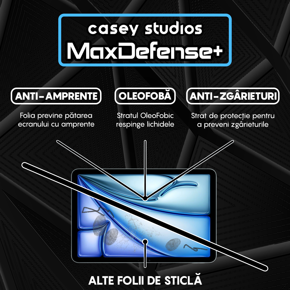 Folie Sticla MaxDefense+ - iPad Air 11 2024 - Clear