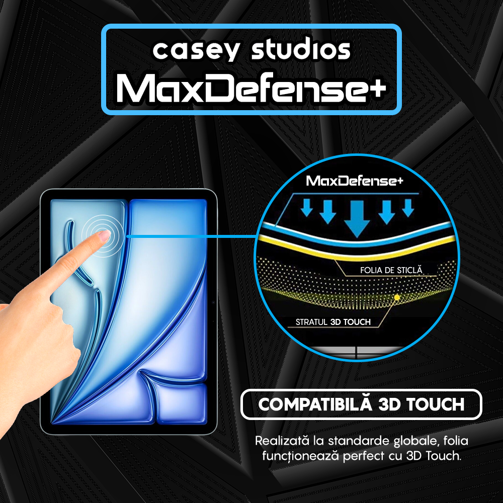 Folie Sticla MaxDefense+ - iPad Air 11 2024 - Clear