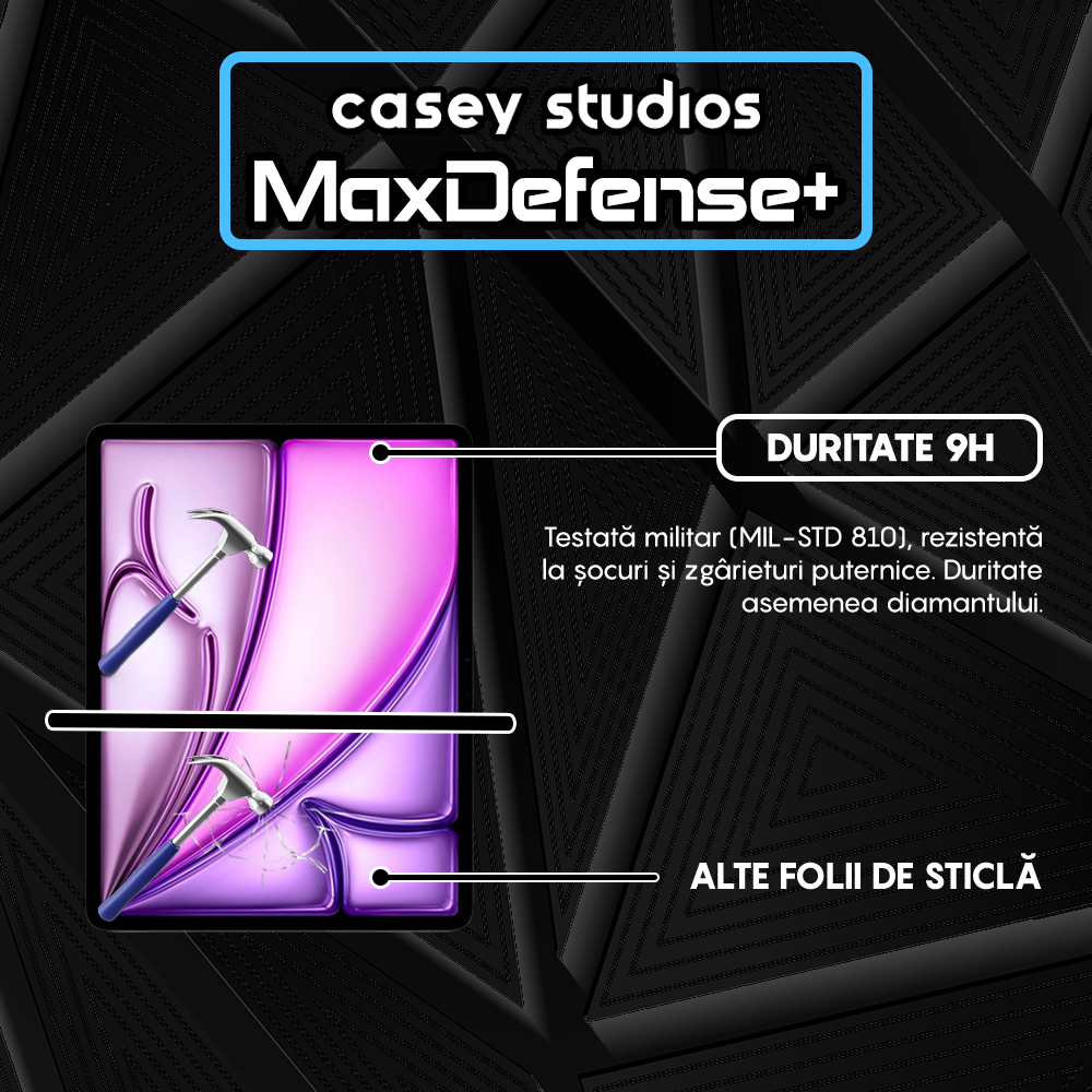 Folie Sticla MaxDefense+ - iPad Air 11 2025 - Clear