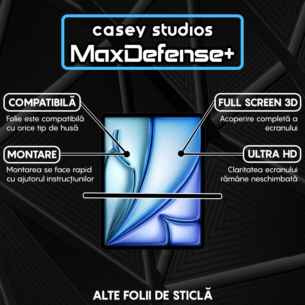 Folie Sticla MaxDefense+ - iPad Air 13 2024 - Clear