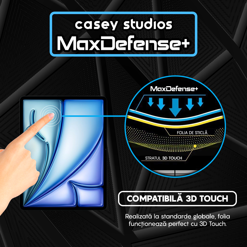 Folie Sticla MaxDefense+ - iPad Air 13 2024 - Clear