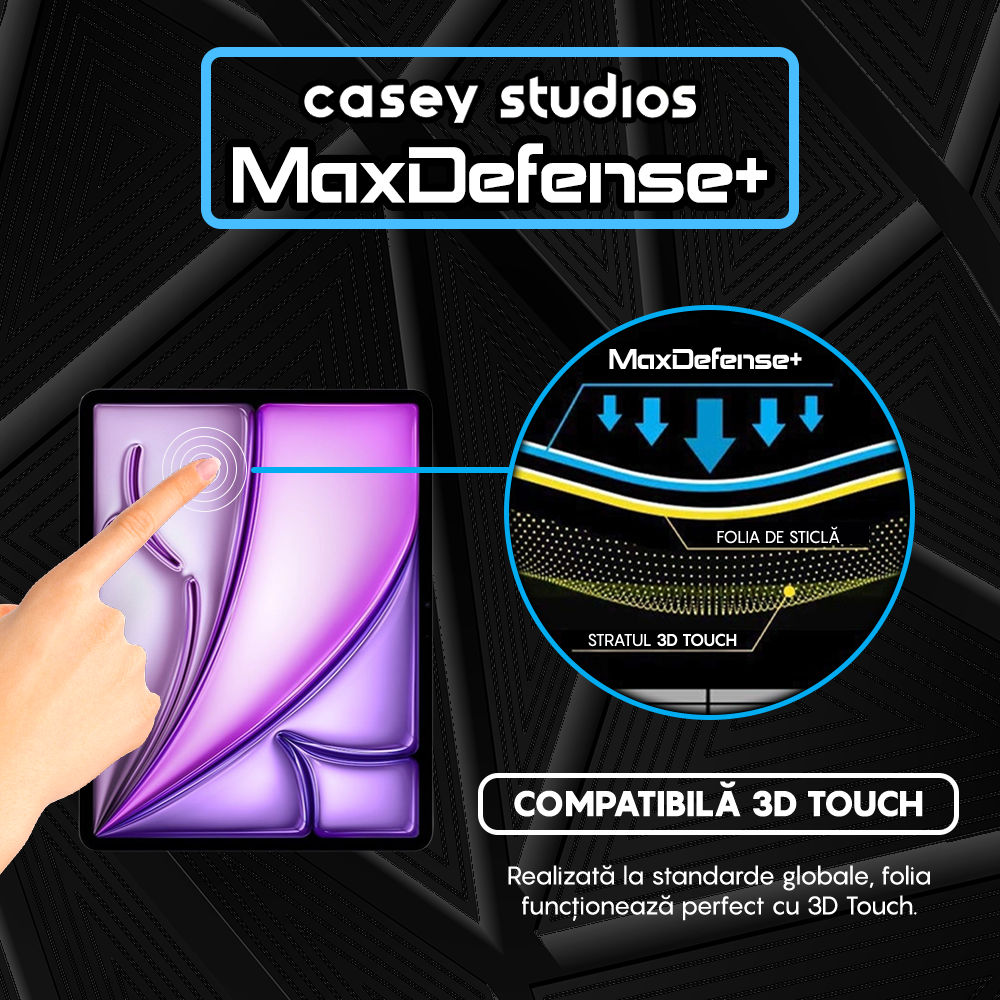 Folie Sticla MaxDefense+ - iPad Air 13 2025 - Clear