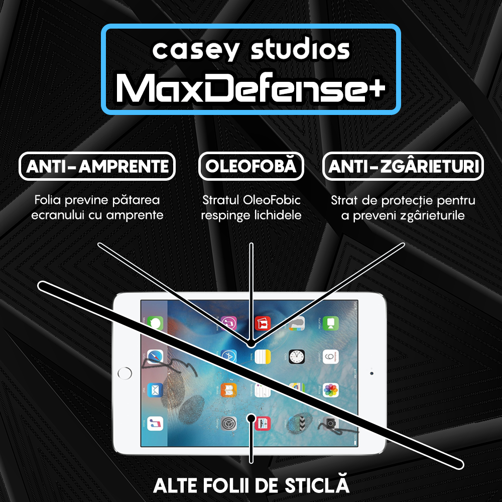 Folie Sticla MaxDefense+ - iPad Mini 3/2/1 7.9" - Clear