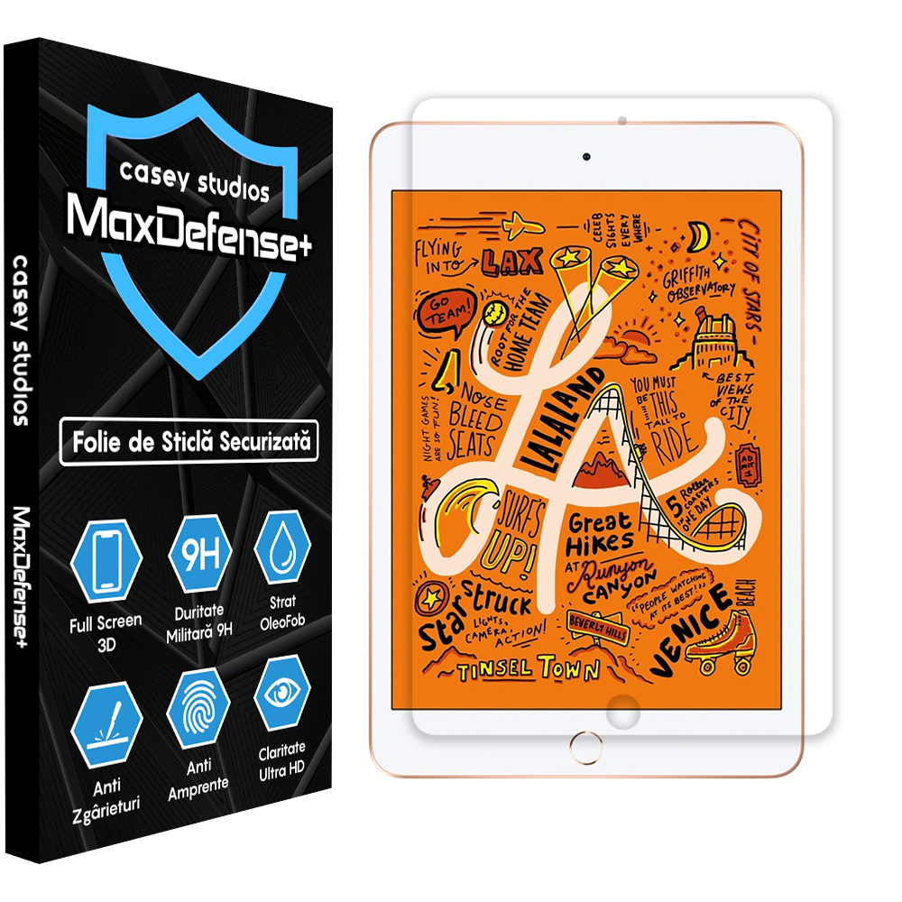 Folie Sticla MaxDefense+ - iPad Mini 5/4 2019 7.9" - Clear