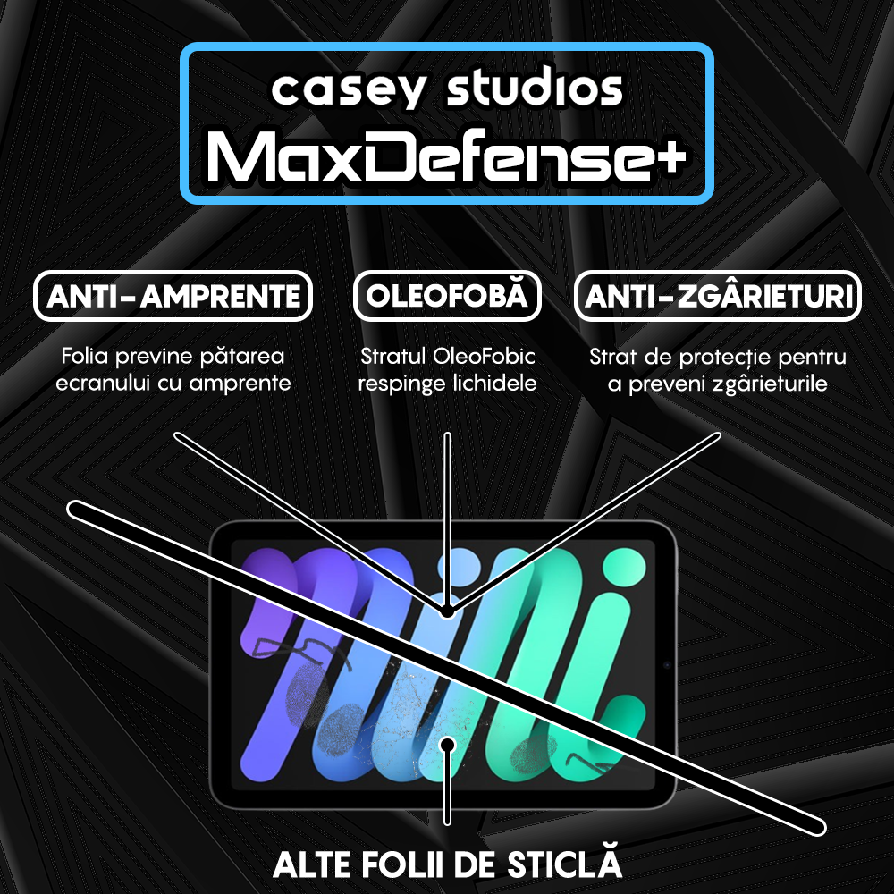 Folie Sticla MaxDefense+ - iPad Mini 6/Mini 7 8.3" - Clear