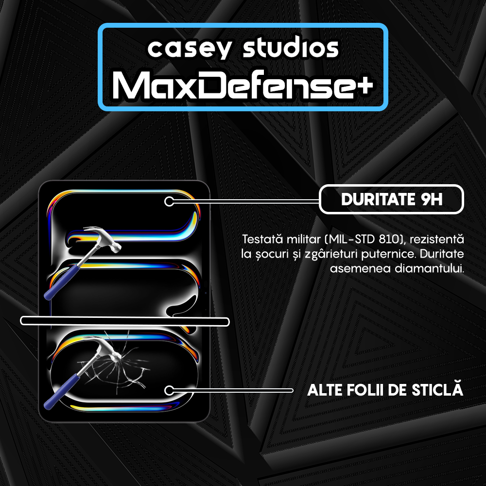 Folie Sticla MaxDefense+ - iPad Pro 13 2024 - Clear