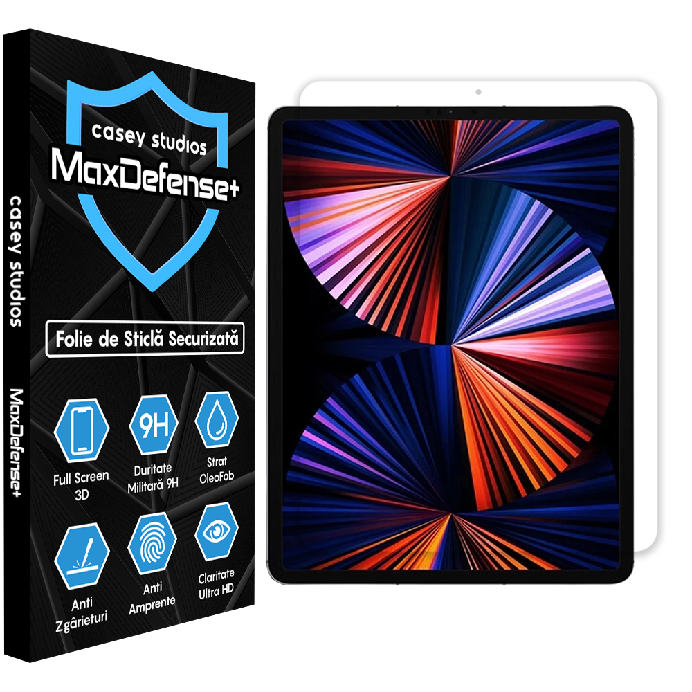Folie Sticla MaxDefense+ - iPad Pro 12.9" 2017/2016/2015 - Clear