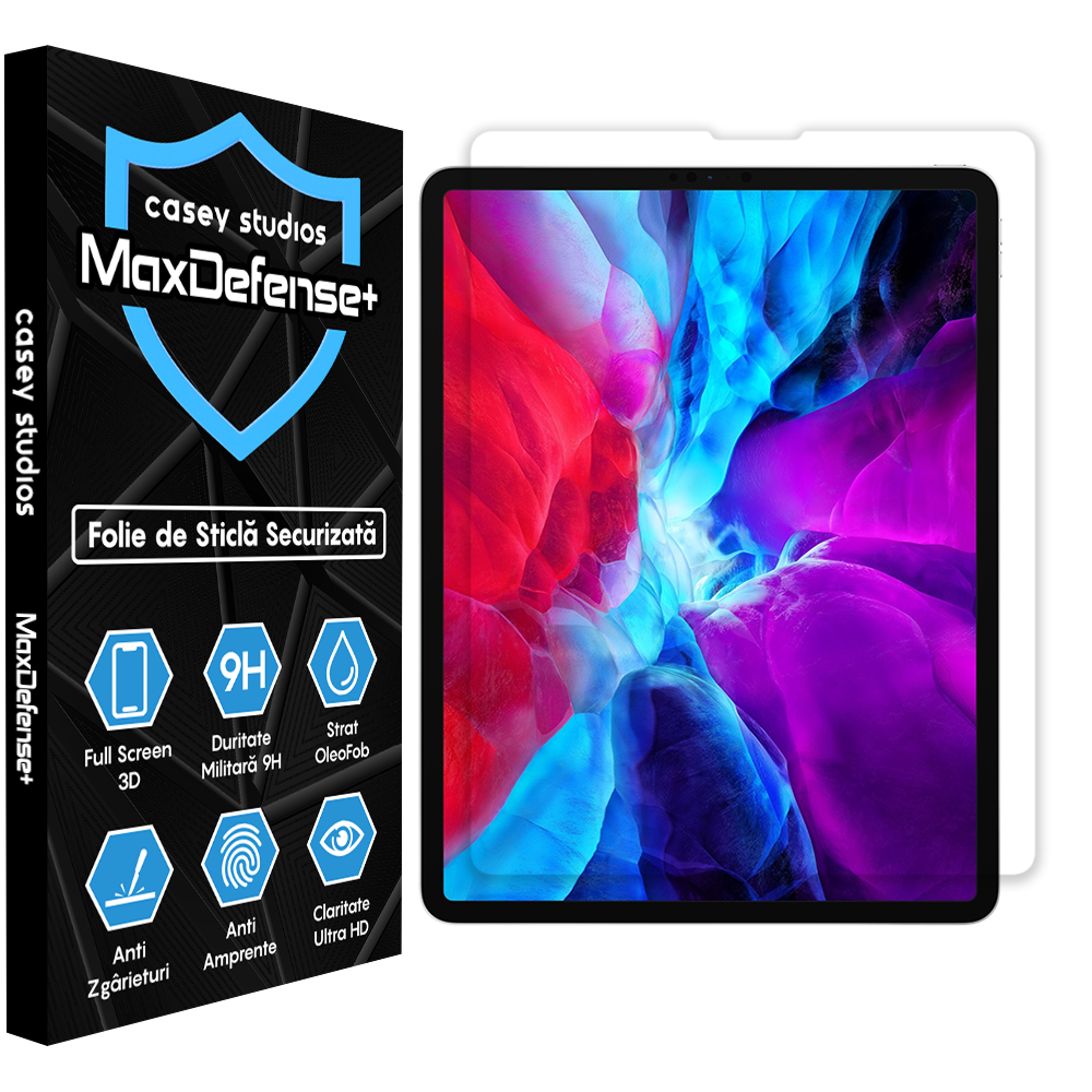 Folie Sticla MaxDefense+ - iPad Pro 12.9" 2021/2020/2018 - Clear