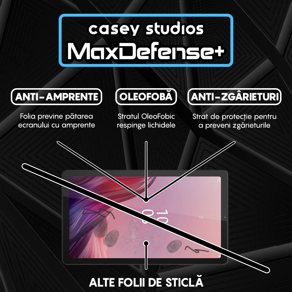 Folie Sticla MaxDefense+ - Lenovo Tab M9 - Clear
