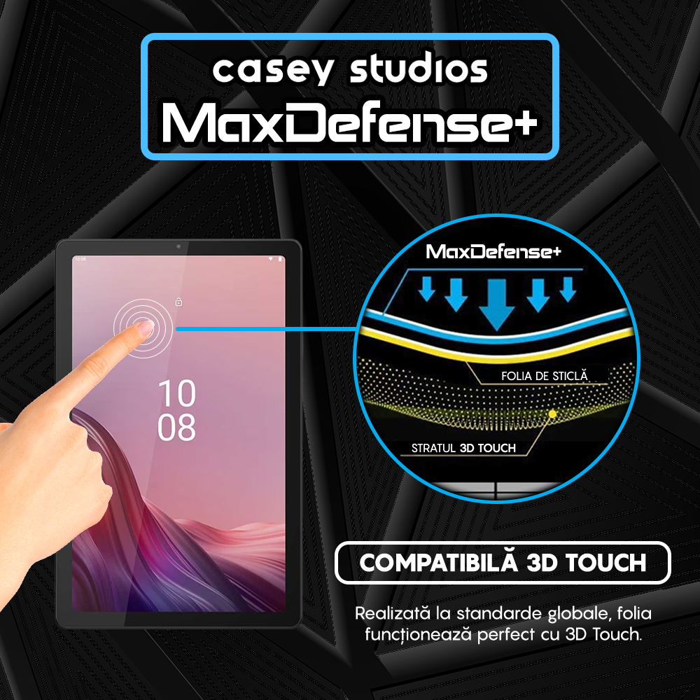 Folie Sticla MaxDefense+ - Lenovo Tab M9 - Clear