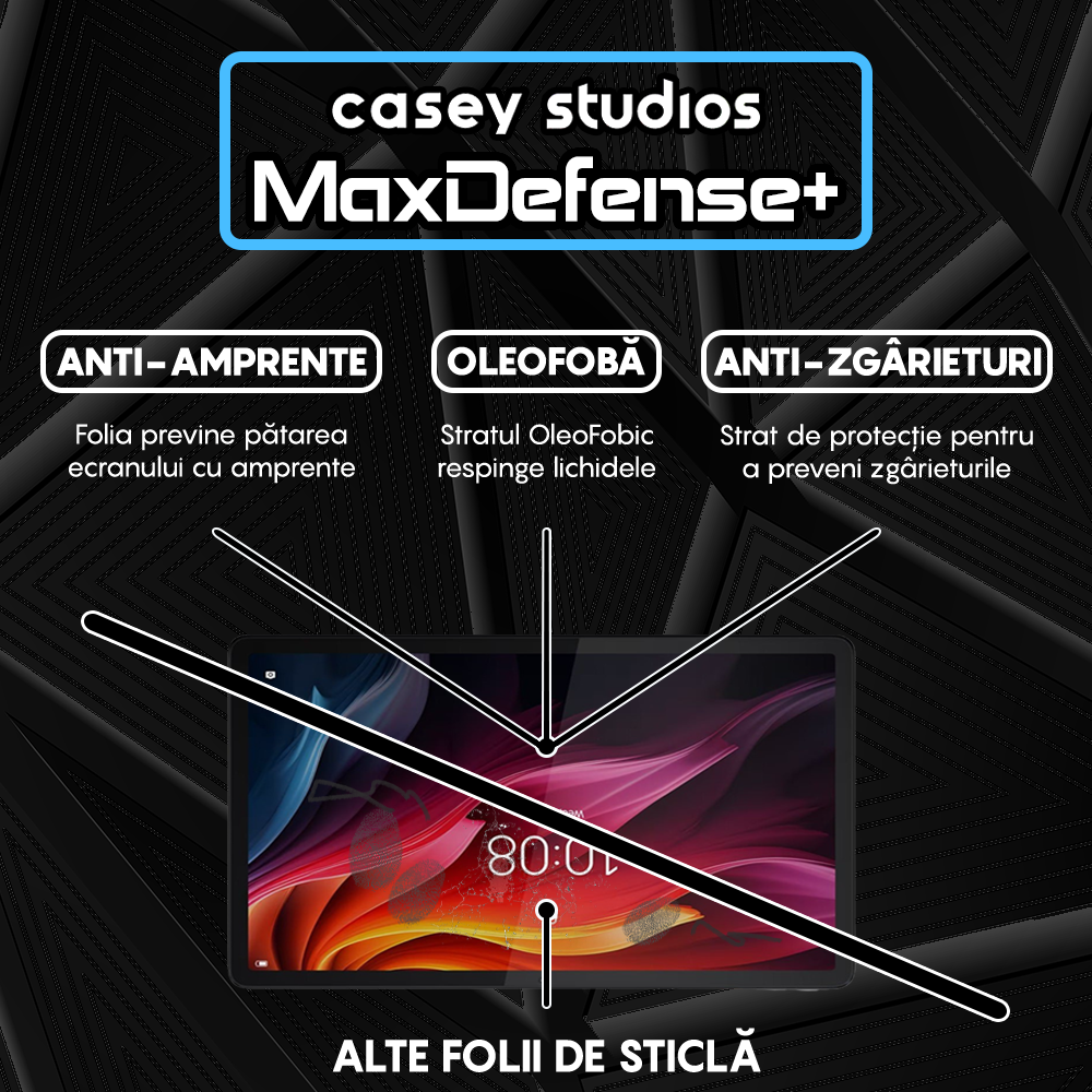 Folie Sticla MaxDefense+ - Lenovo Tab P12 - Clear