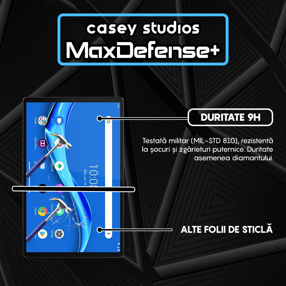 Folie Sticla MaxDefense+ - Lenovo Tab M10 FHD Plus 10.3" (TB-X606/TB-X606F) - Clear
