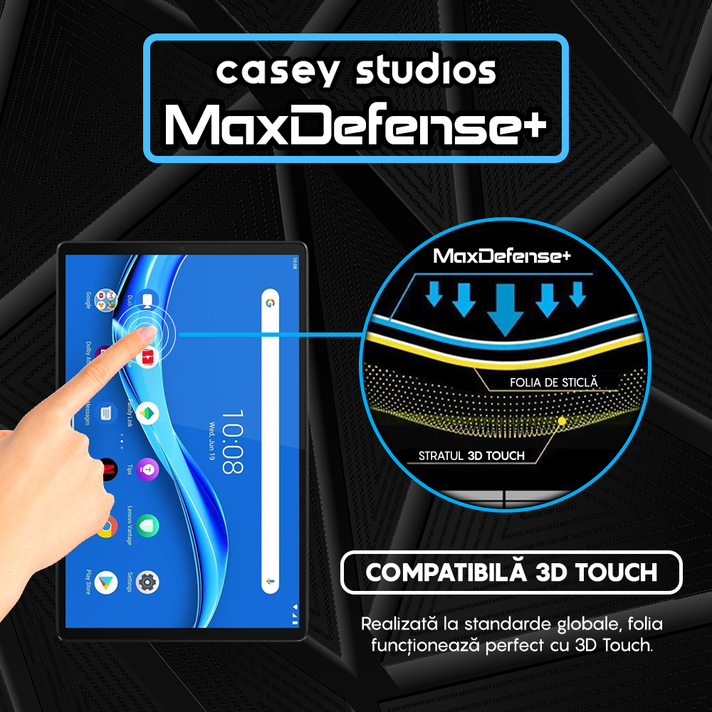 Folie Sticla MaxDefense+ - Lenovo Tab M10 FHD Plus 10.3" (TB-X606/TB-X606F) - Clear