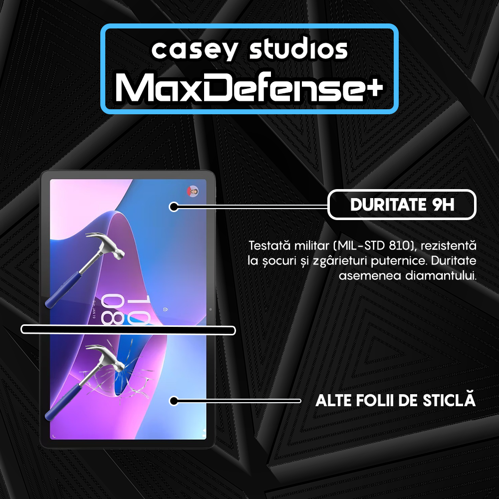 Folie Sticla MaxDefense+ - Lenovo Tab P11 Pro Gen 2 2022 11.2'' (TB-132FU) - Clear