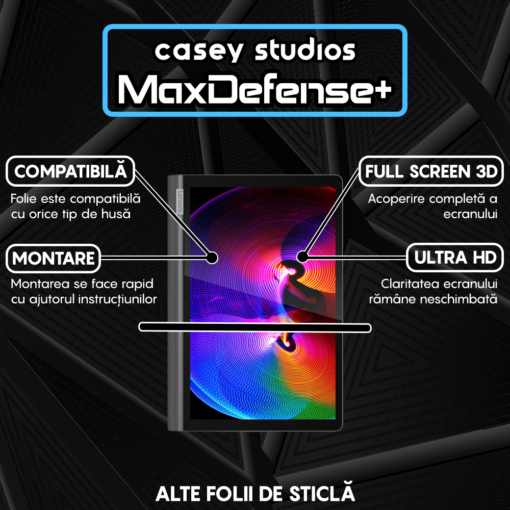 Folie Sticla MaxDefense+ - Lenovo Yoga Smart Tab 10.1" (YT-X705F) - Clear