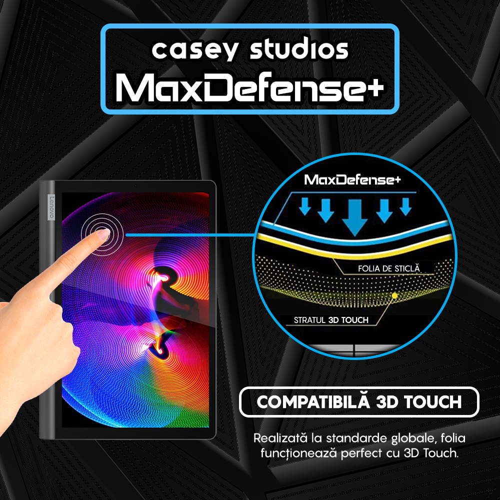 Folie Sticla MaxDefense+ - Lenovo Yoga Smart Tab 10.1" (YT-X705F) - Clear