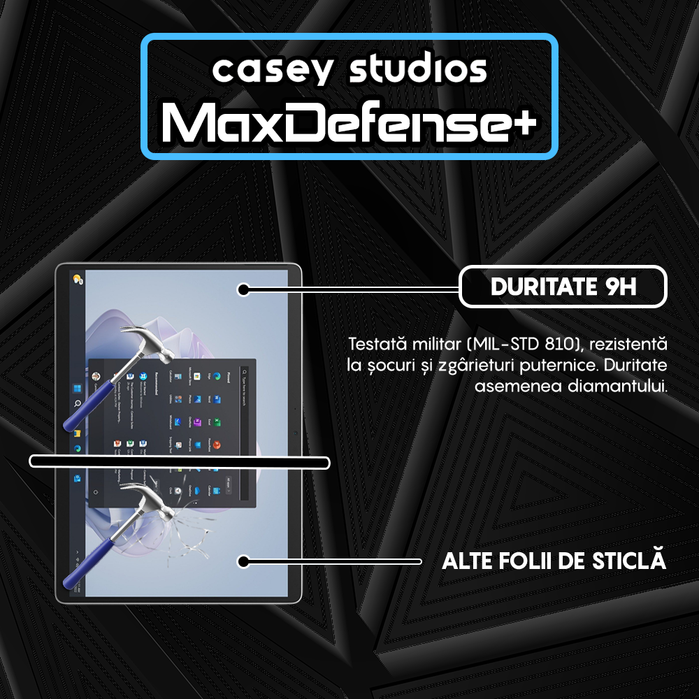 Folie Sticla MaxDefense+ - Microsoft Surface Pro 9 - Clear
