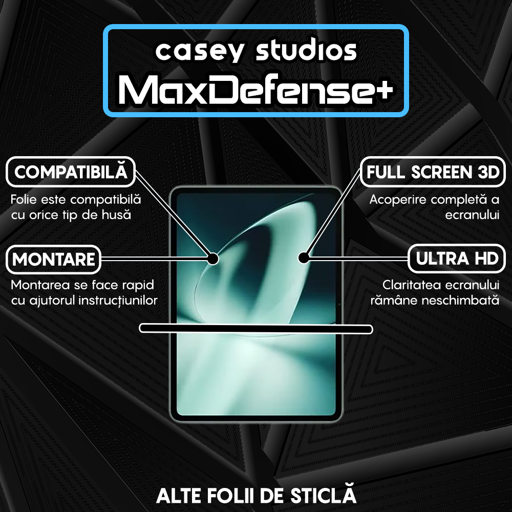 Folie Sticla MaxDefense+ - OnePlus Pad Pro - Clear