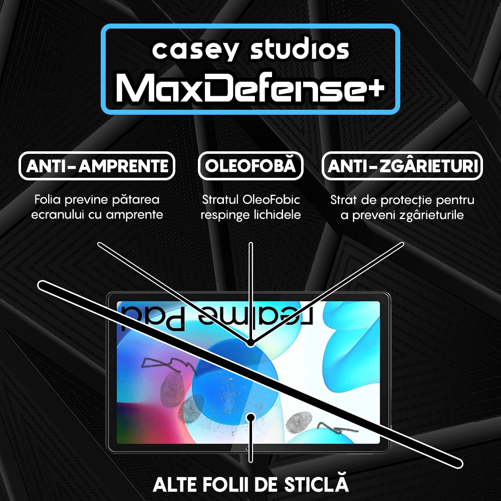 Folie Sticla MaxDefense+ - Realme Pad 10.4" 2021 - Clear