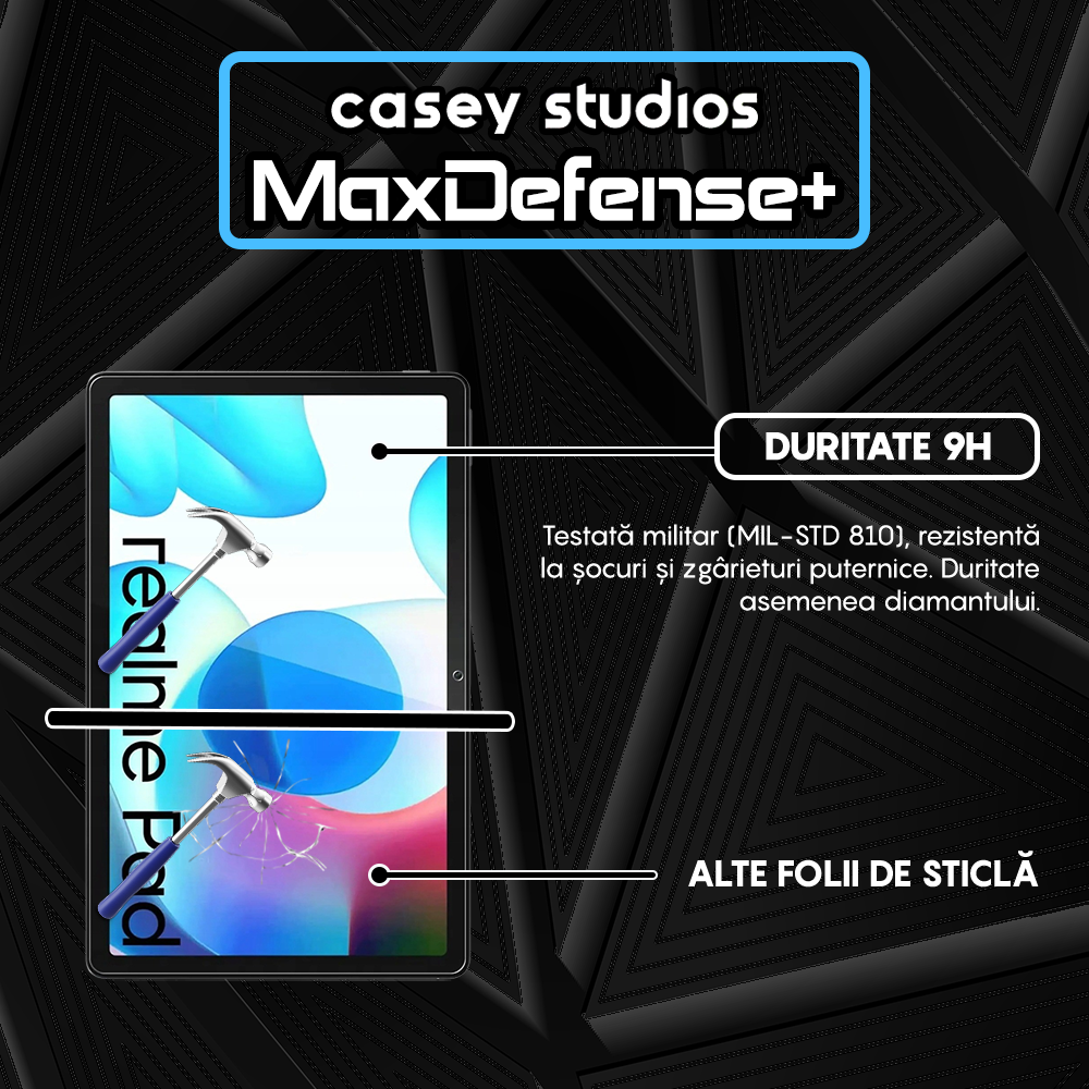 Folie Sticla MaxDefense+ - Realme Pad 10.4" 2021 - Clear