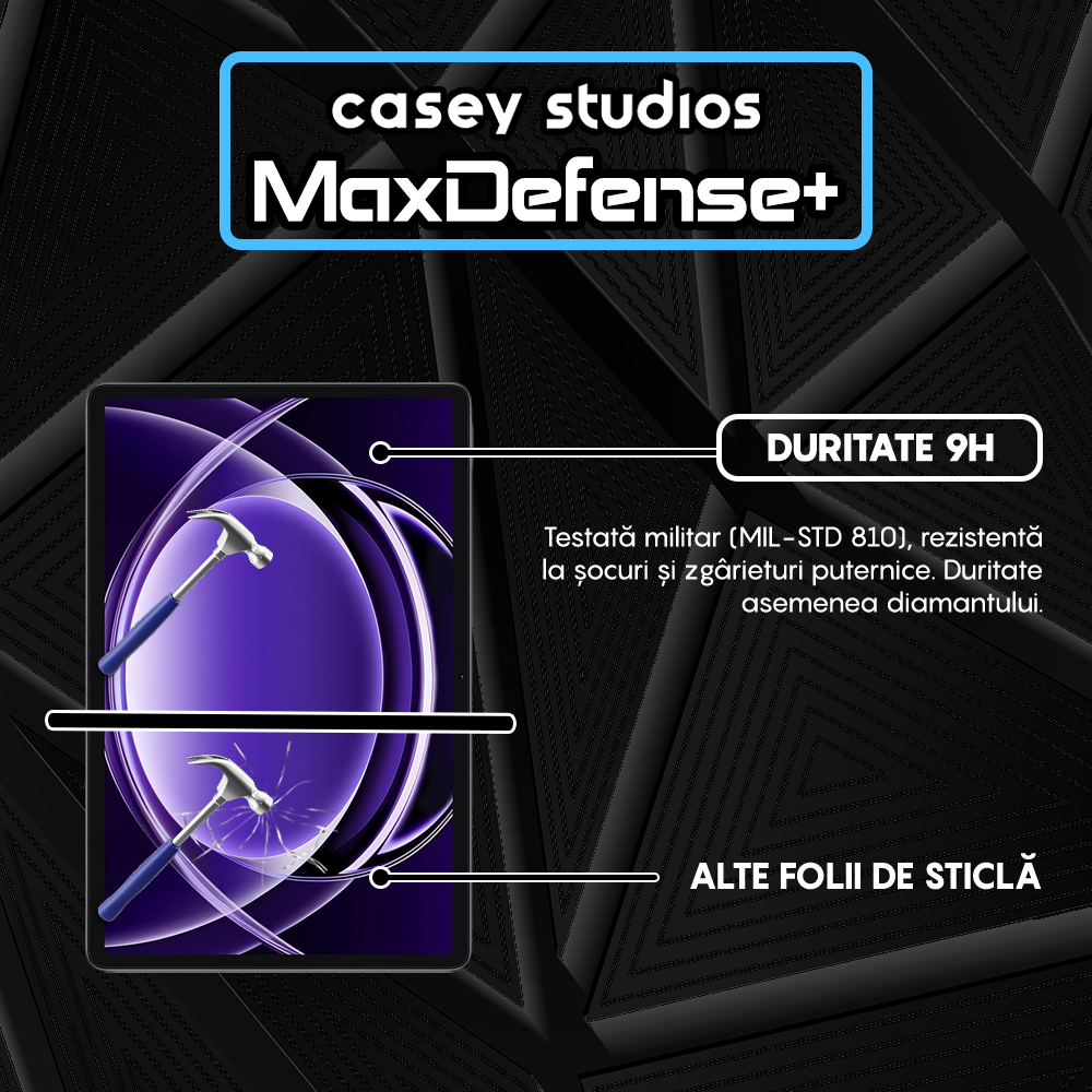 Folie Sticla MaxDefense+ - Realme Pad 2 Lite - Clear