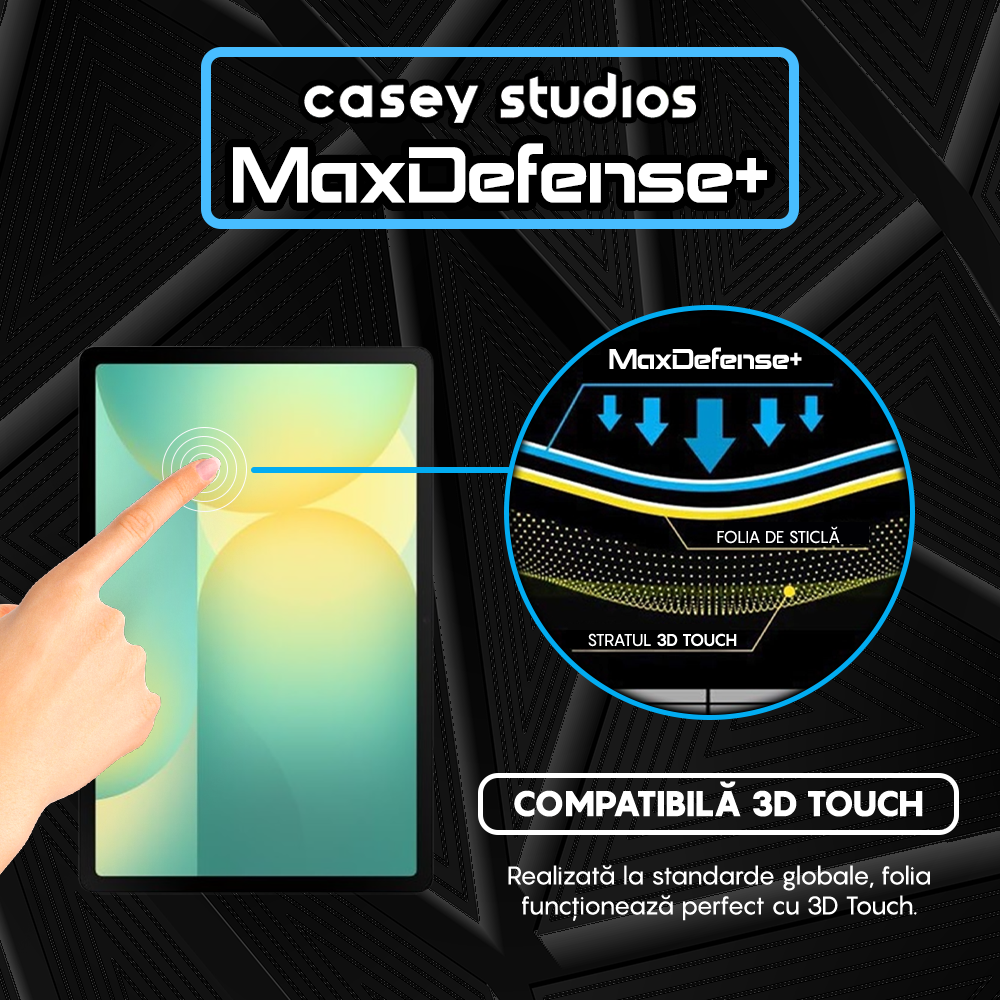 Folie Sticla MaxDefense+ - Samsung Galaxy Tab S10 FE - Clear