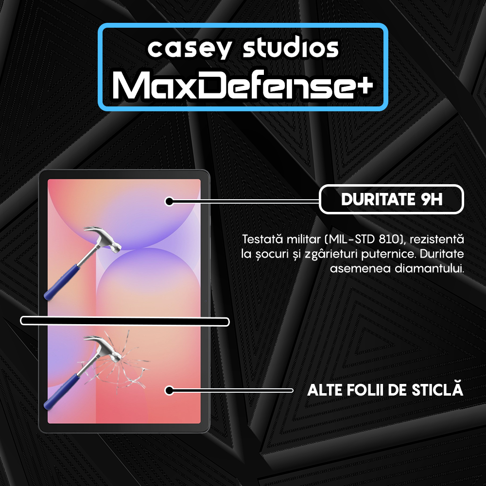 Folie Sticla MaxDefense+ - Samsung Galaxy Tab S10 Lite - Clear