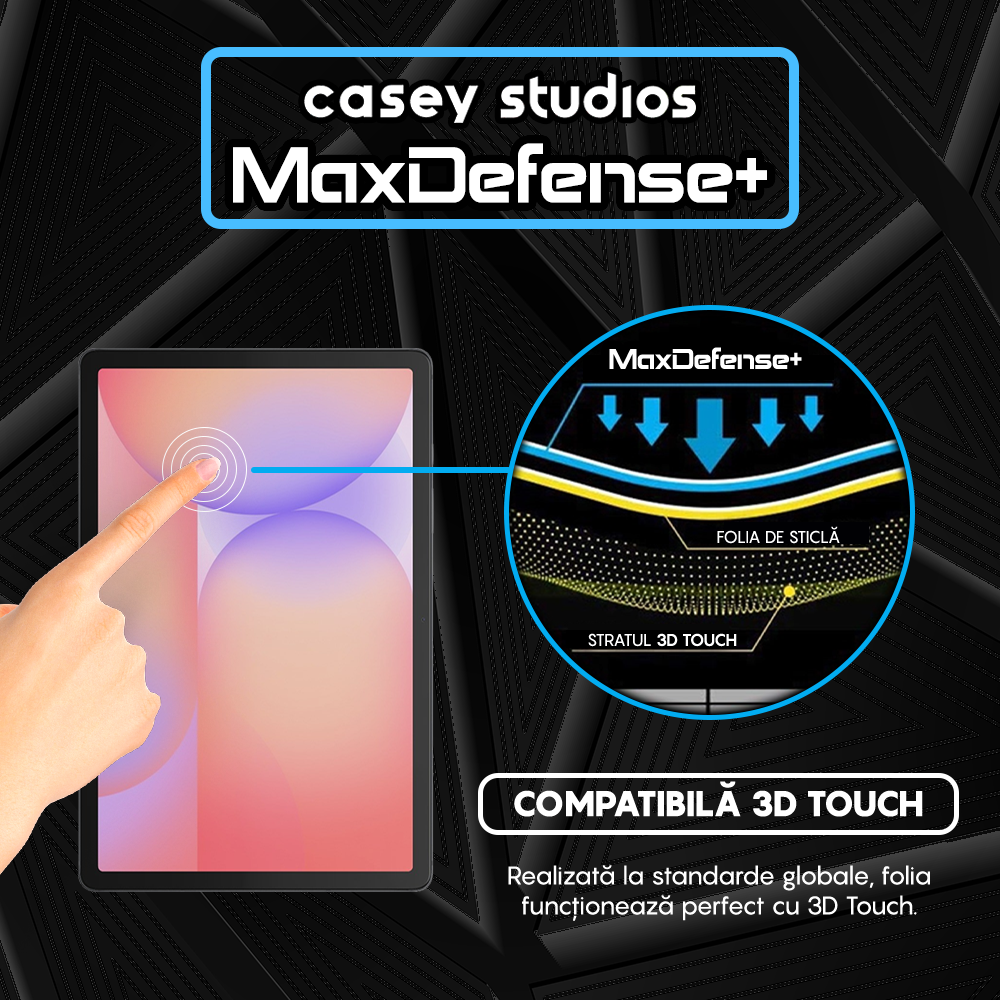 Folie Sticla MaxDefense+ - Samsung Galaxy Tab S10 Lite - Clear