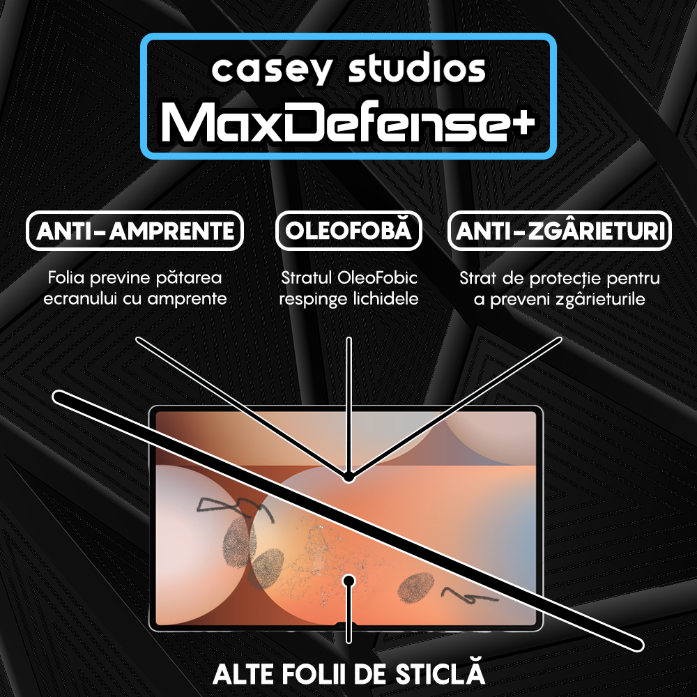 Folie Sticla MaxDefense+ - Samsung Galaxy Tab S10 Ultra - Clear