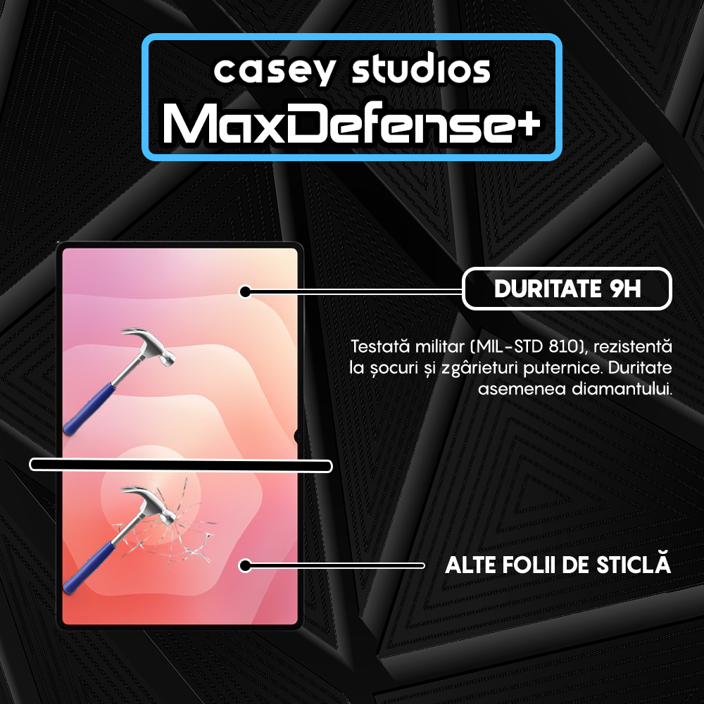 Folie Sticla MaxDefense+ - Samsung Galaxy Tab S11 - Clear