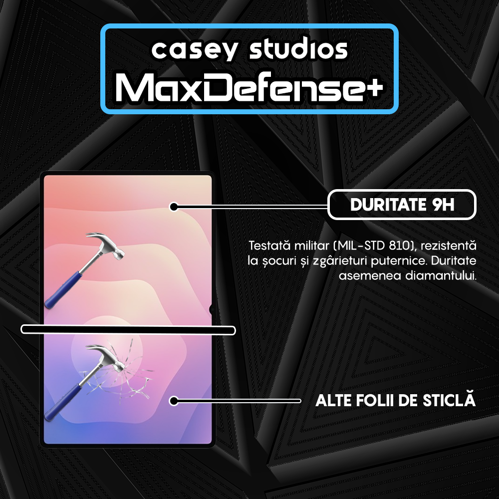 Folie Sticla MaxDefense+ - Samsung Galaxy Tab S11 Ultra - Clear