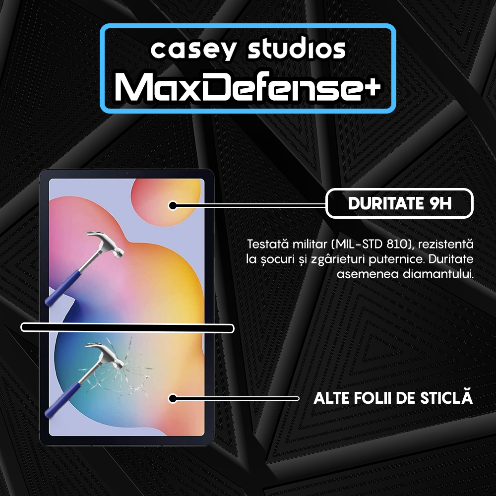 Folie Sticla MaxDefense+ - Samsung Galaxy Tab S6 Lite 2022 10.4" (P610/P613/P615/P619) - Clear
