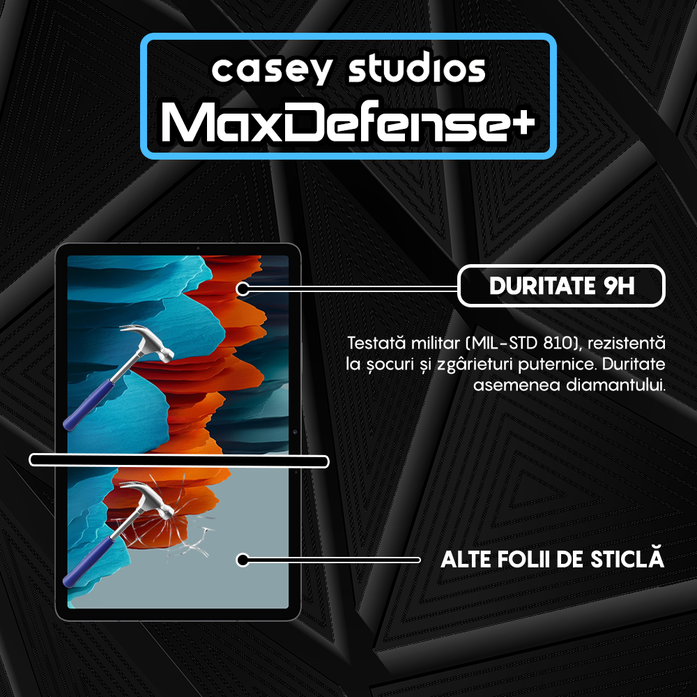 Folie Sticla MaxDefense+ - Samsung Galaxy Tab S7 Lite 11" (T730/T735/T736) - Clear