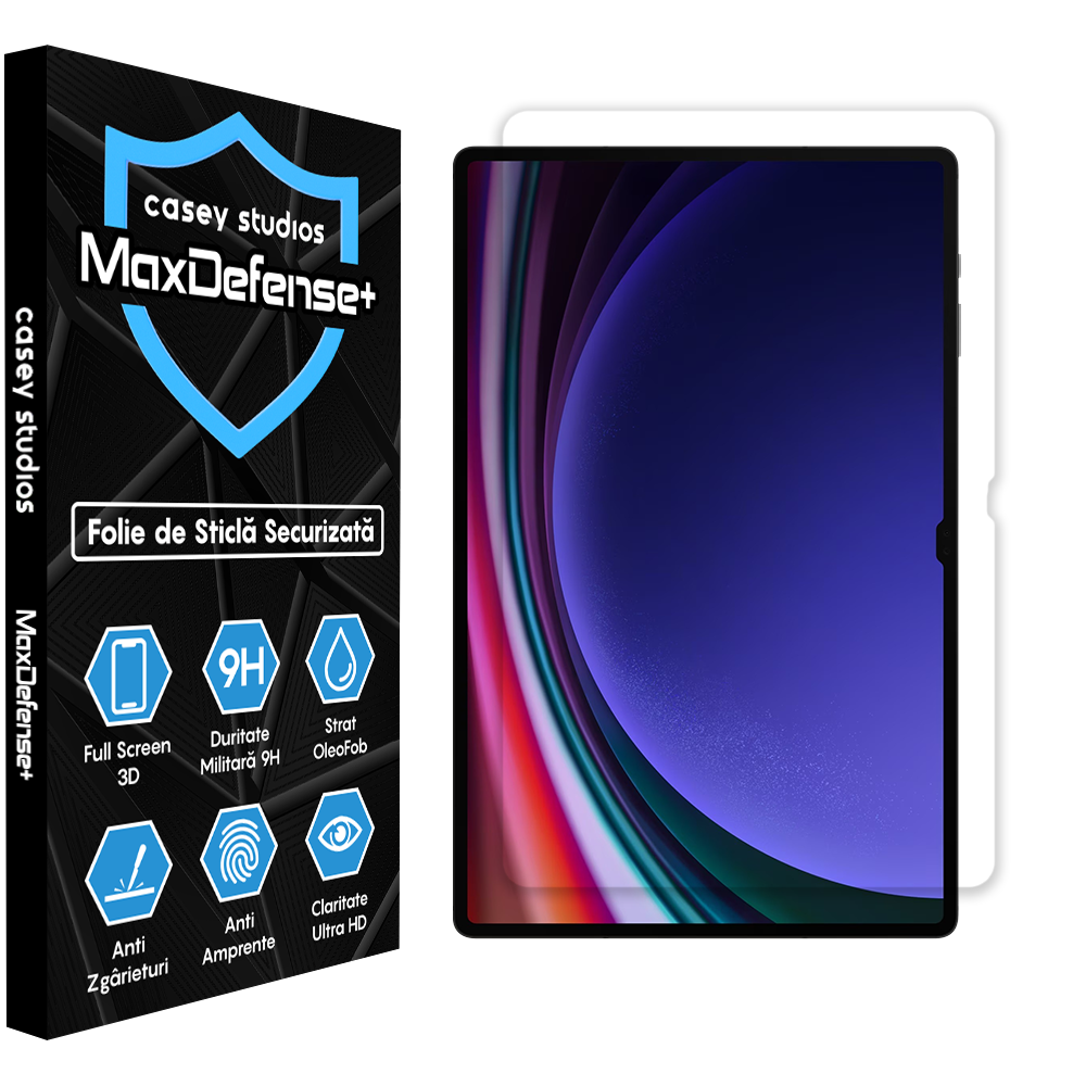 Folie Sticla MaxDefense+ - Samsung Galaxy Tab S9 Ultra/S8 Ultra 5G/S8 Ultra 14.6" (X900/X906/X910/X916B/X918U) - Clear