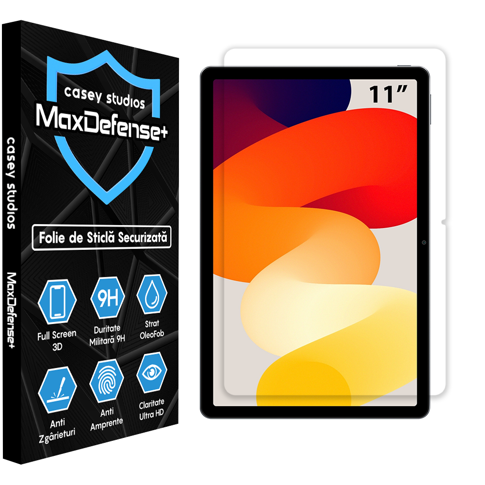 Folie Sticla MaxDefense+ - Xiaomi Redmi Pad SE - Clear